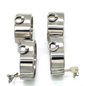 Silver oval adjustable adult human sex products handcuffs and shafters alternative SM supplies one-piece delivery